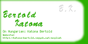 bertold katona business card